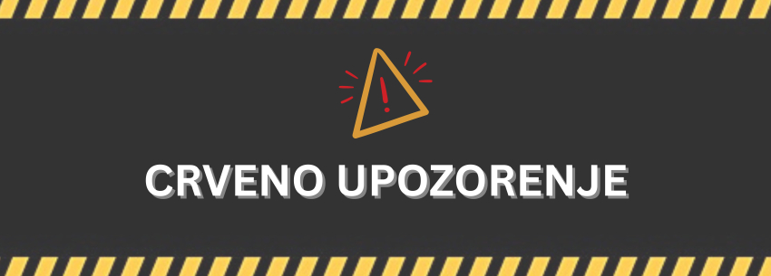 UPOZORENJE –  Za danas izdato crveno upozorenje zbog obilnih padavina