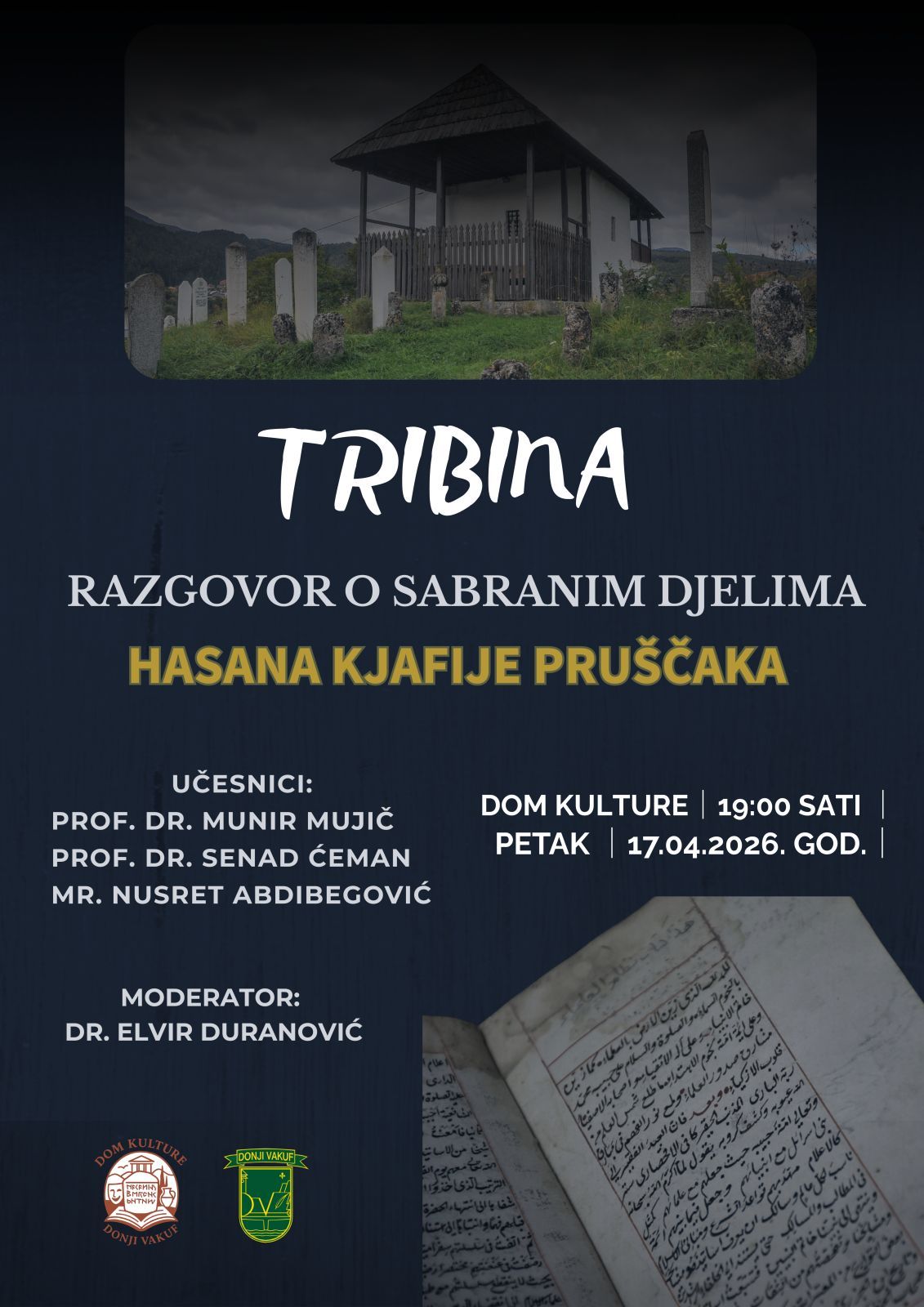 U petak tribina “Razgovor o djelima Hasana Kjafije Pruščaka”