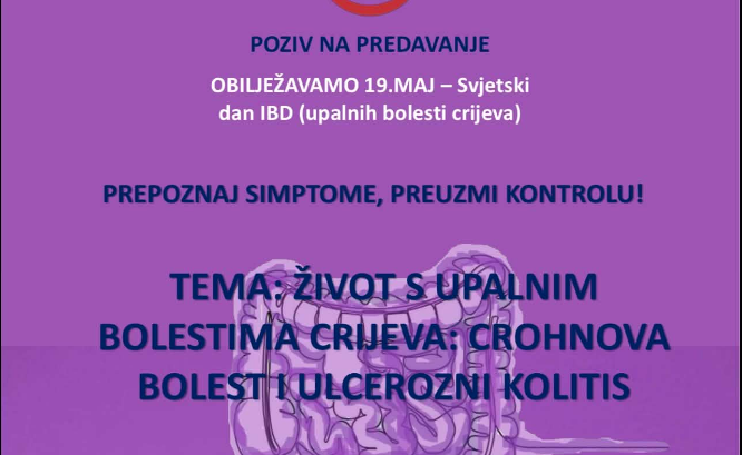 JU DOM ZDRAVLJA DONJI VAKUF : Predavanje “Život s upalnim bolestima crijeva: Crohnova bolest i ulcerozni kolitis“