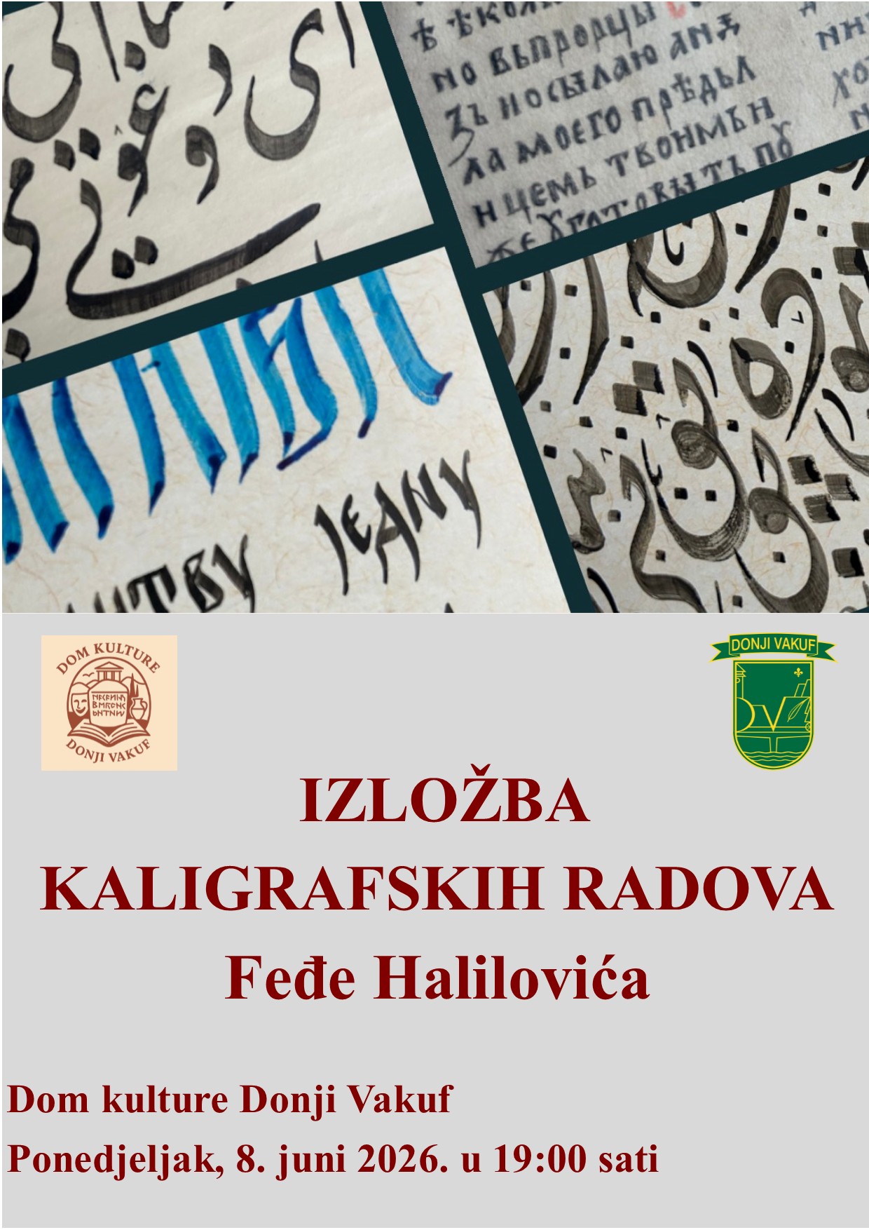 Izložba kaligrafskih radova mladog umjetnika Feđe Haliliovića u Donjem Vakufu