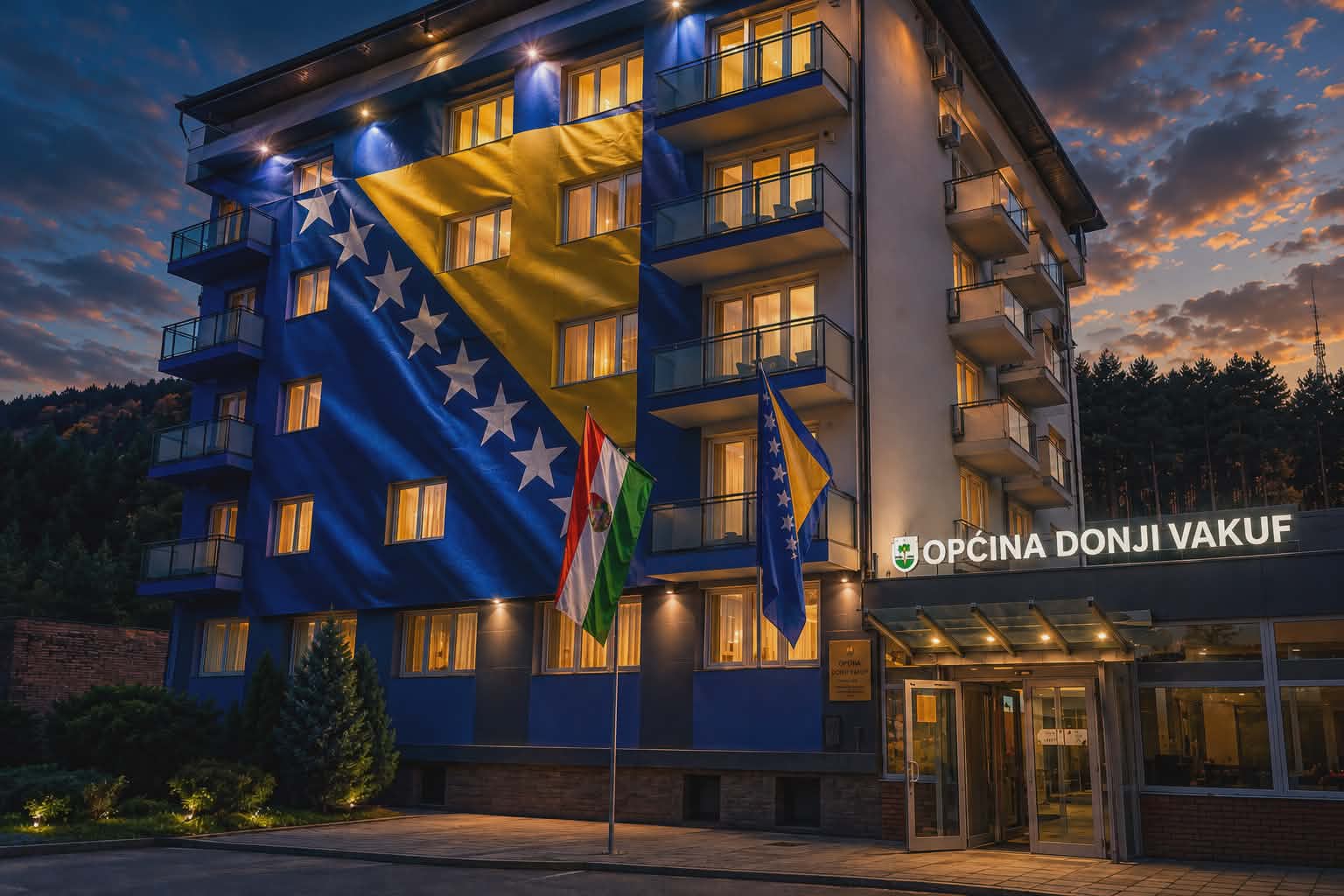 Gledanje utakmica reprezentacije BiH na velikom LED displeju u Donjem Vakufu