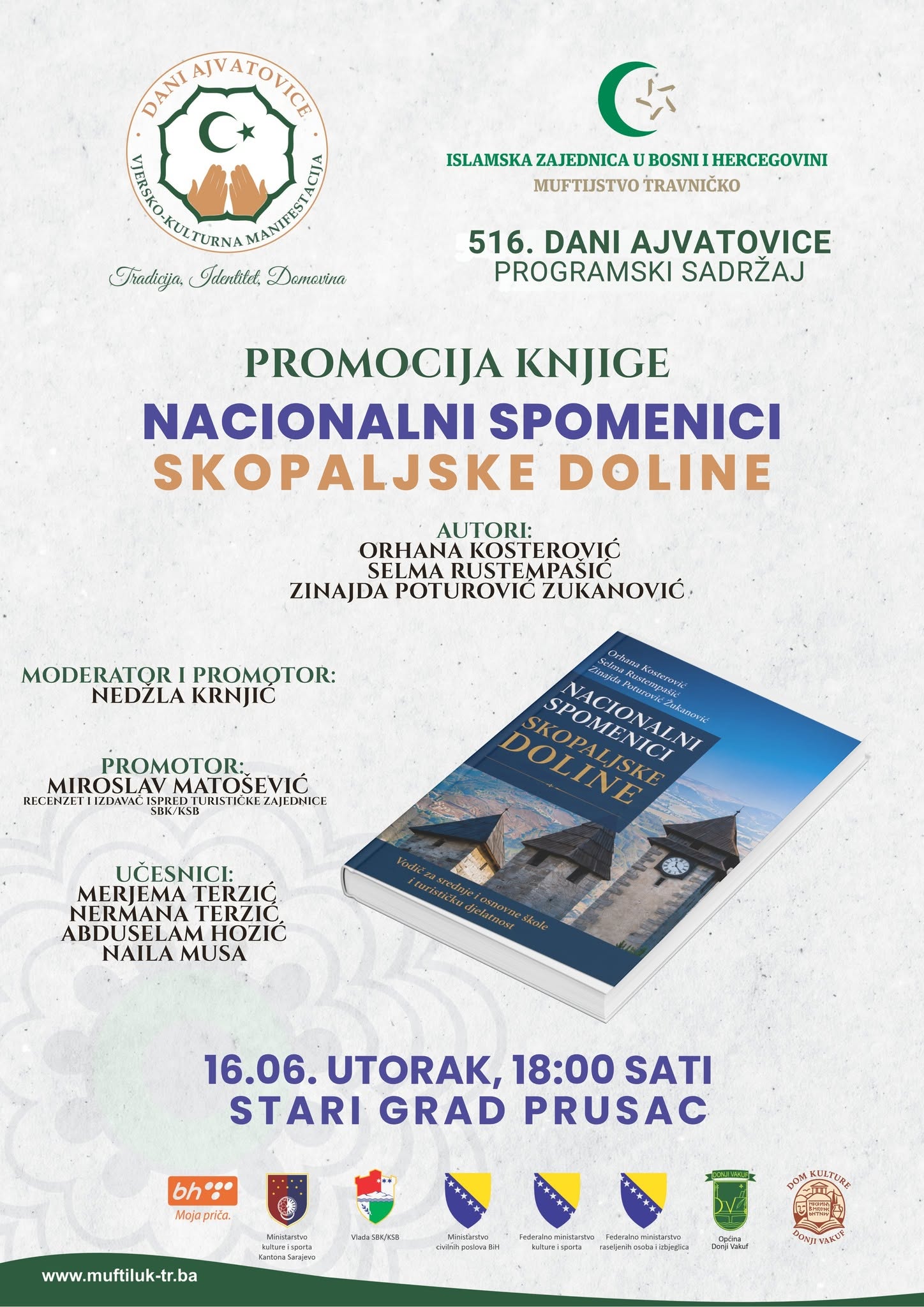 ” Dani Ajvatovice” – Promocija knjige “Nacionalni spomenici Skopaljske doline”