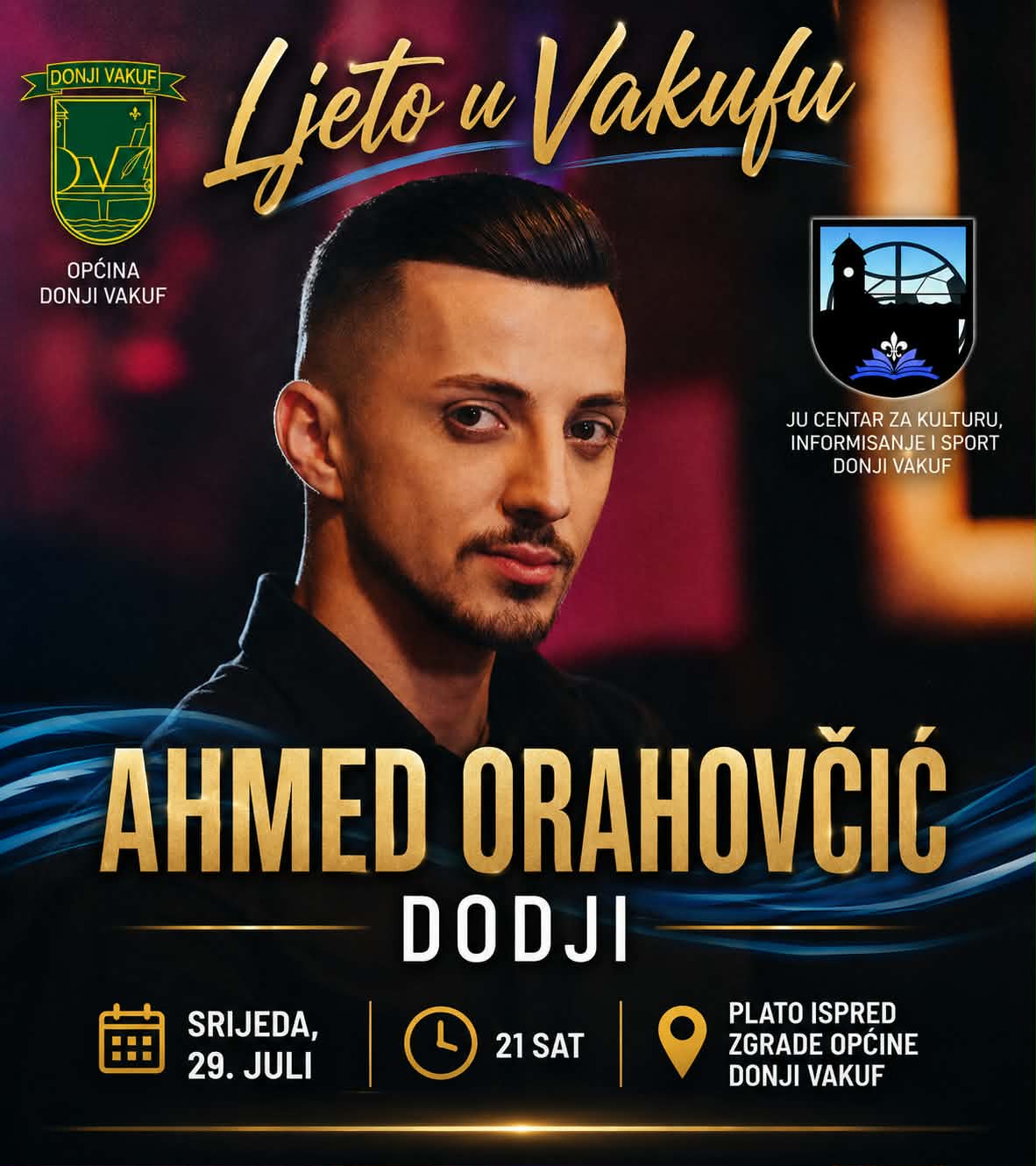 „Ljeto u Vakufu 2026.“ – U srijedu  koncert Ahmeda Orahovčića