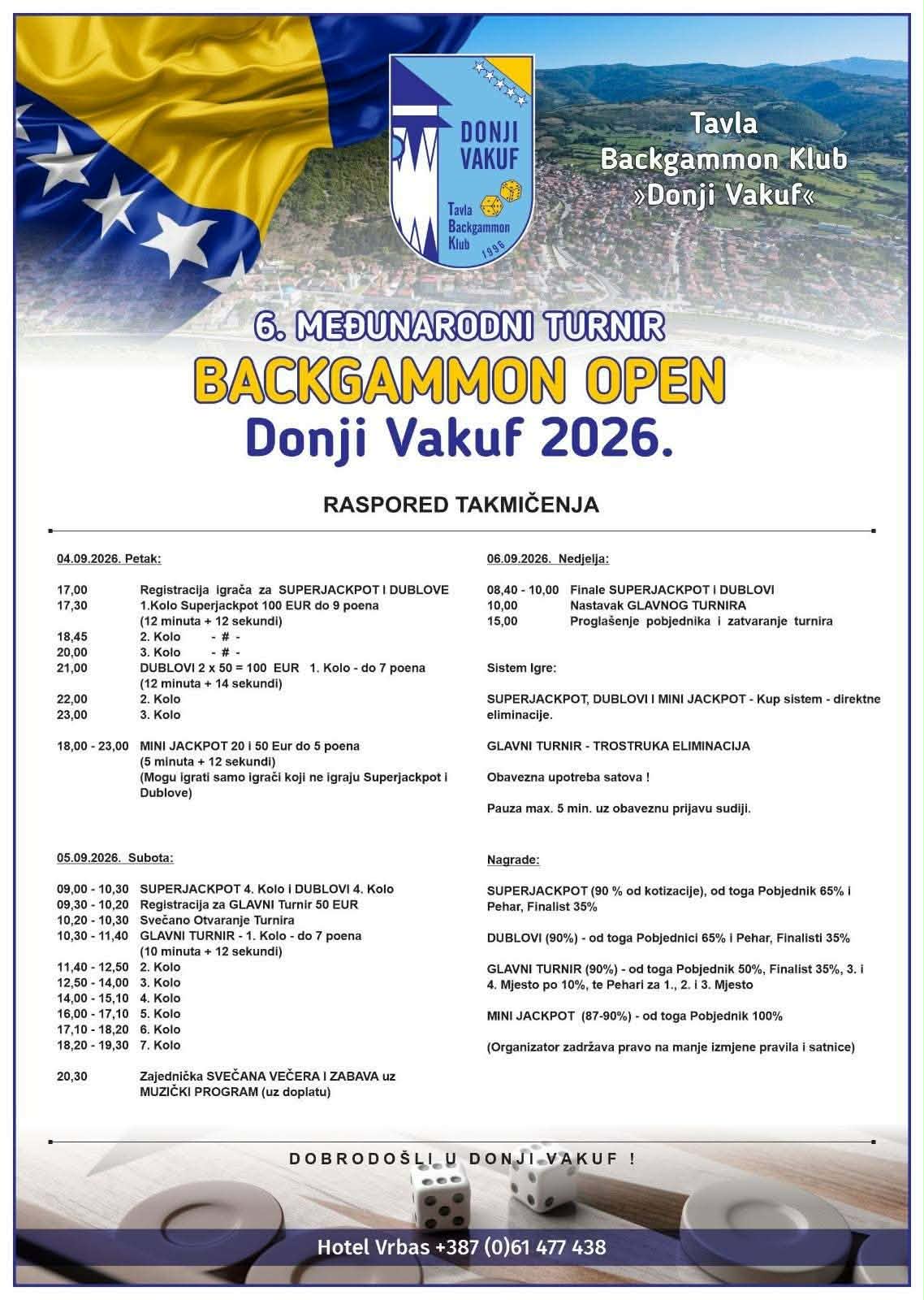 Backgammon Open Donji Vakuf 2026.