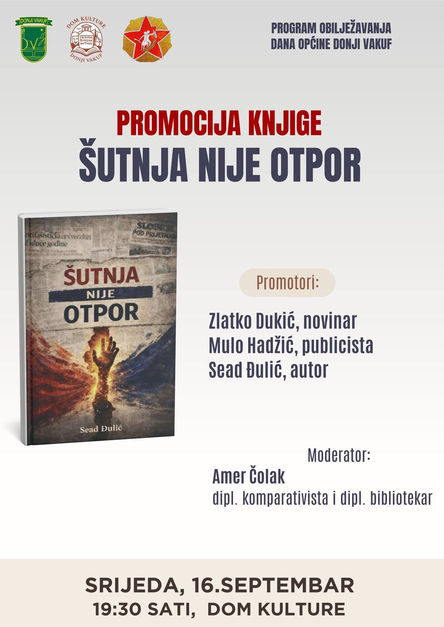 Promocija knjige ” Šutnja nije otpor”, autora Seada Đulića