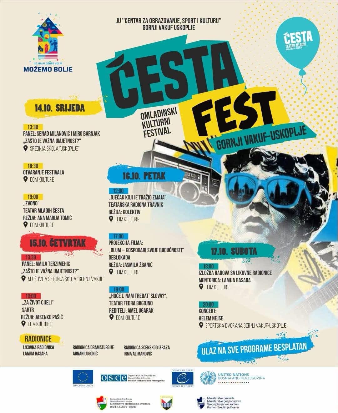 Gornji Vakuf / Uskoplje – Večeras počinje festival ČESTA FEST 2026.