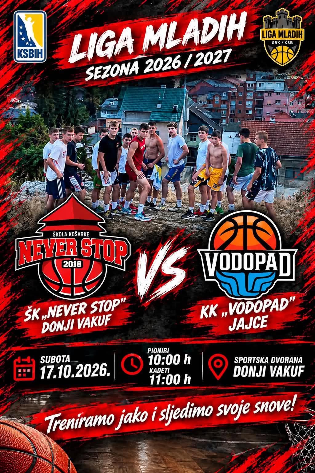 ŠK NEVER STOP: Liga mladih SBK – Pioniri i kadeti domaćini vršnjacima KK Vodopad Jajce