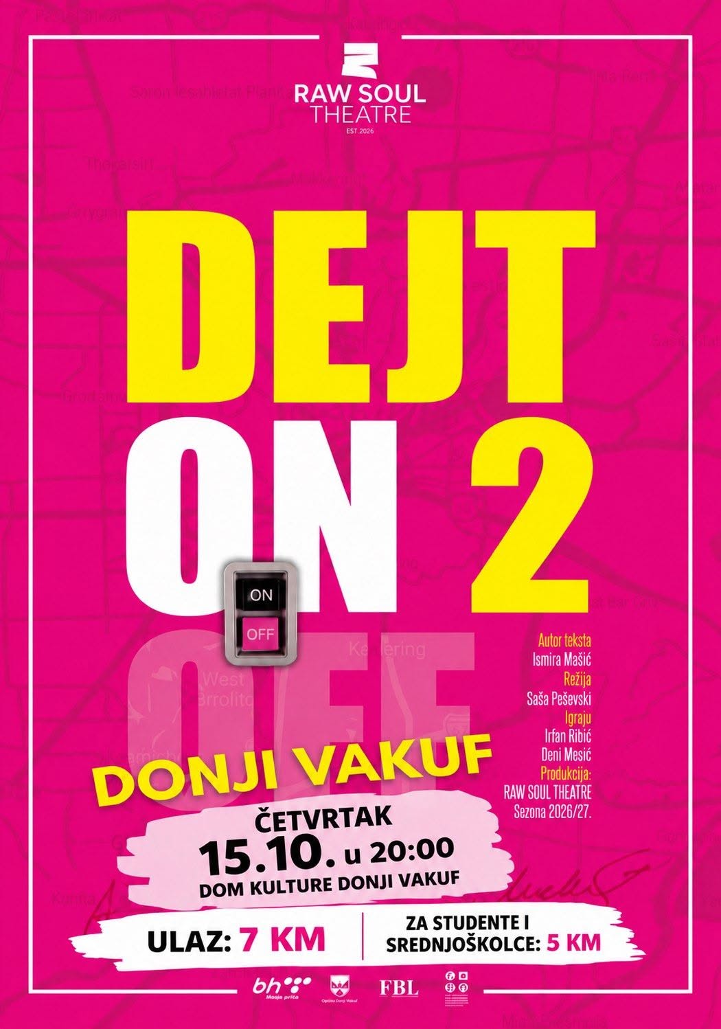 Predstava „Dejt on 2 off“ 15. oktobra u Domu kulture Donji Vakuf